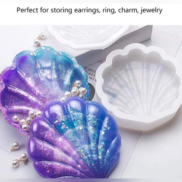 NEW 2pc SEASHELL SILICONE MOLDS SET W 2 BONUS GIFT PACKS RESIN DIY SHELL CRAFT - Picture 8 of 13